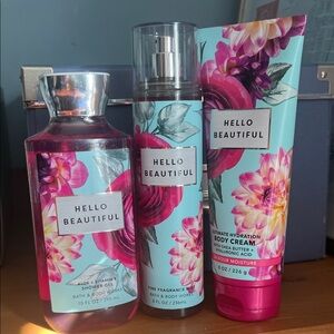Bath & Body Works Hello Beautiful Set - Pink and Blue